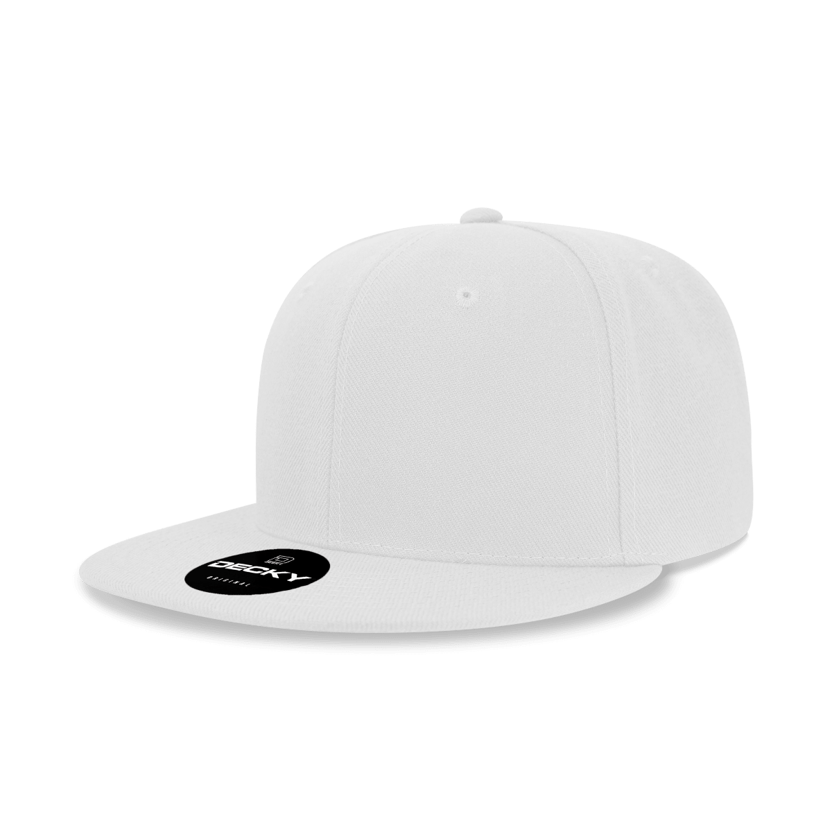 Decky Women's 6 Panel High Profile Structured Acrylic/Polyester Snapback | Decky 5121 White OSFM