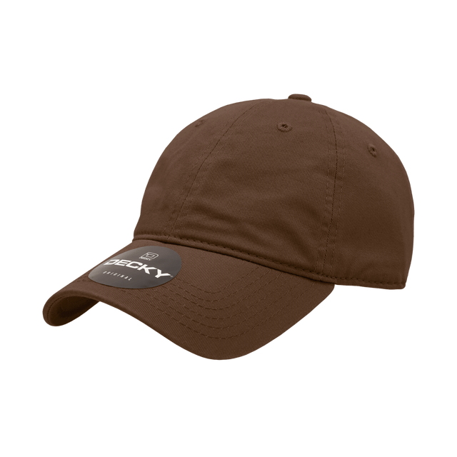 Decky Women's 6 Panel Low Profile Relaxed Cotton Cap | Decky 5120 Brown OSFM Hats