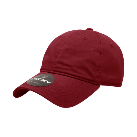 Decky Women's 6 Panel Low Profile Relaxed Cotton Cap | Decky 5120 Cardinal OSFM Hats
