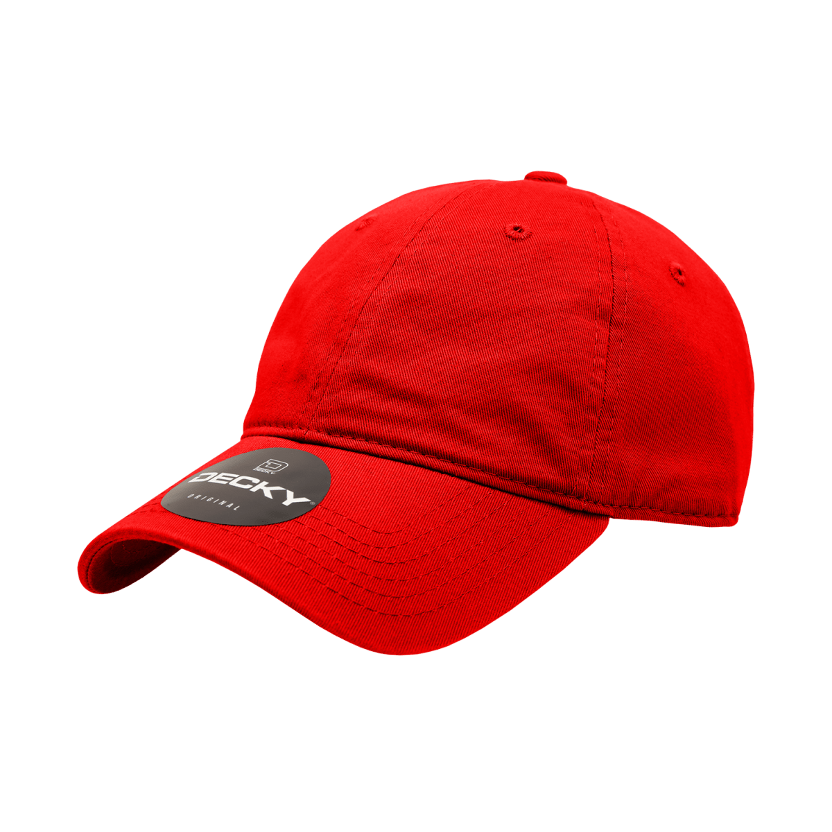 Decky Women's 6 Panel Low Profile Relaxed Cotton Cap | Decky 5120 Red OSFM Hats