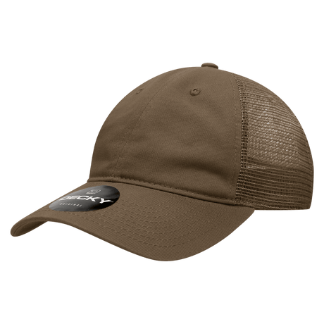 Decky Women's 6 Panel Low Profile Relaxed Cotton Trucker | Decky 5122 Brown OSFM