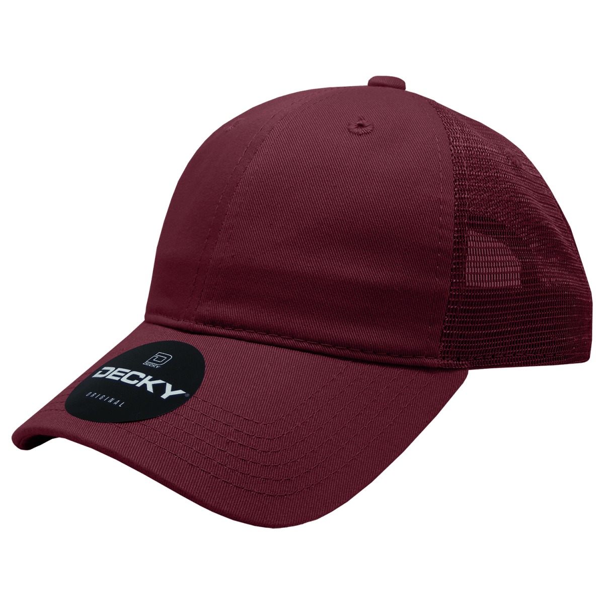 Decky Women's 6 Panel Low Profile Relaxed Cotton Trucker | Decky 5122 Maroon OSFM