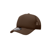 Decky Youth 5 Panel Mid Profile Structured Foam Trucker | Decky 7010 Brown Standard