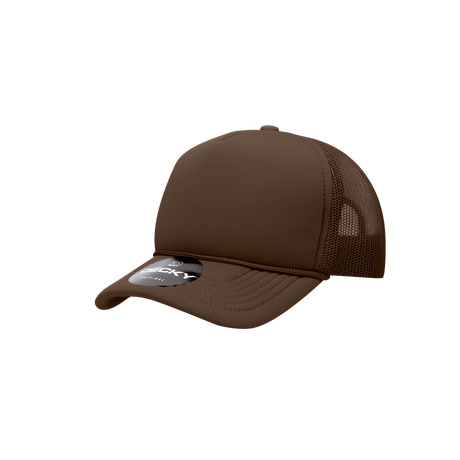 Decky Youth 5 Panel Mid Profile Structured Foam Trucker | Decky 7010 Brown Standard
