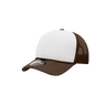 Decky Youth 5 Panel Mid Profile Structured Foam Trucker | Decky 7010 Brown/White/Brown Standard