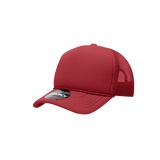 Decky Youth 5 Panel Mid Profile Structured Foam Trucker | Decky 7010 Cardinal Standard