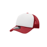 Decky Youth 5 Panel Mid Profile Structured Foam Trucker | Decky 7010 Cardinal/White/Cardinal Standard