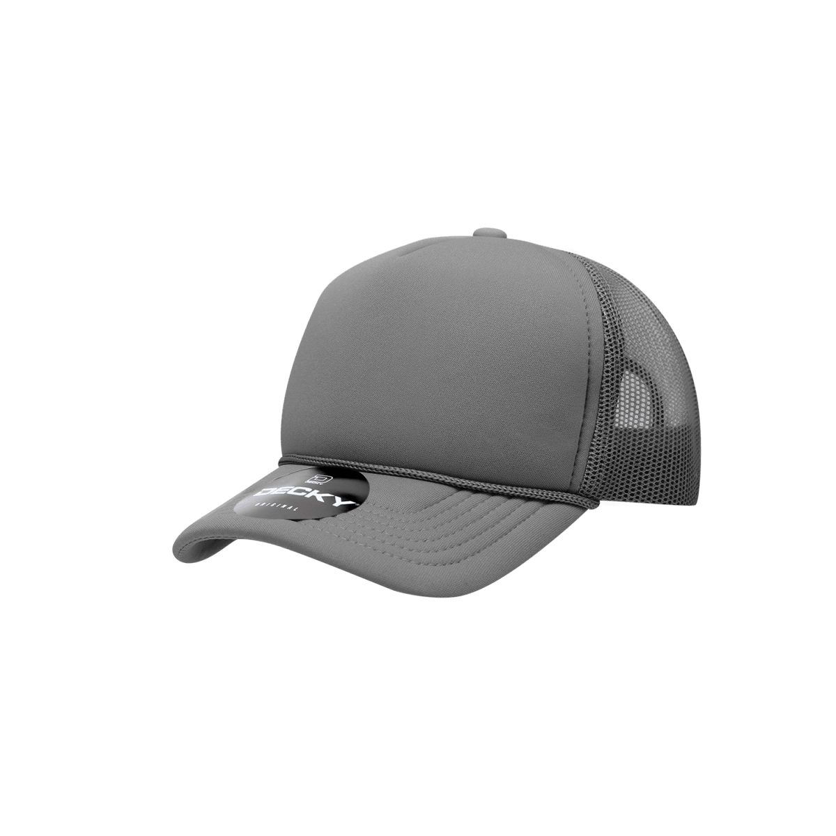 Decky Youth 5 Panel Mid Profile Structured Foam Trucker | Decky 7010 Charcoal Standard