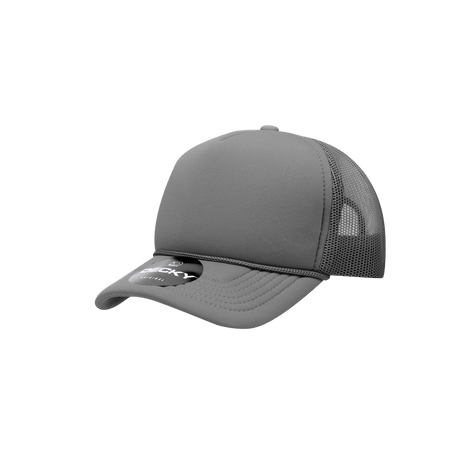 Decky Youth 5 Panel Mid Profile Structured Foam Trucker | Decky 7010 Charcoal Standard