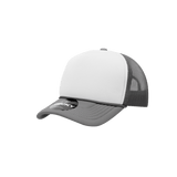 Decky Youth 5 Panel Mid Profile Structured Foam Trucker | Decky 7010 Charcoal/White/Charcoal Standard