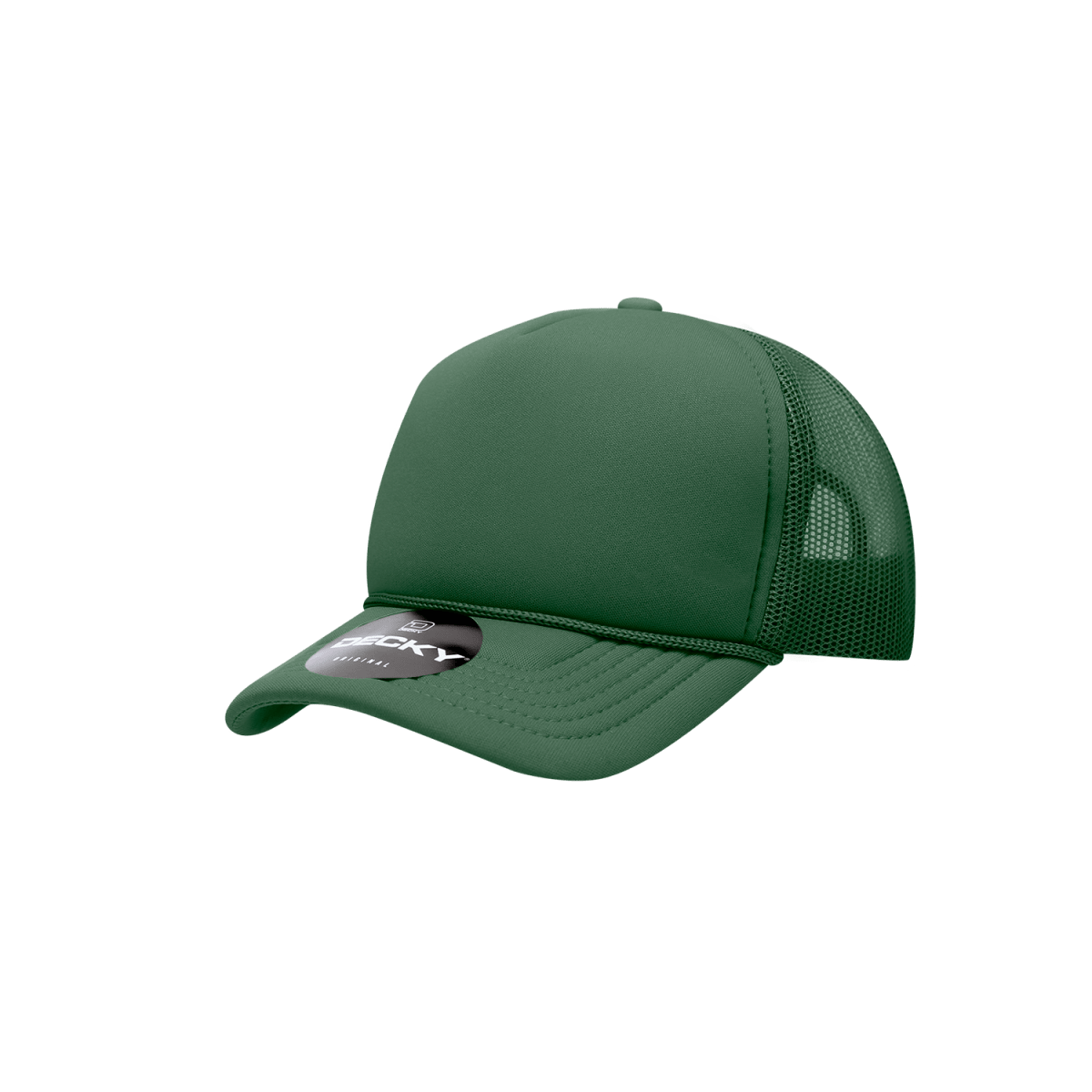 Decky Youth 5 Panel Mid Profile Structured Foam Trucker | Decky 7010 Forest Standard