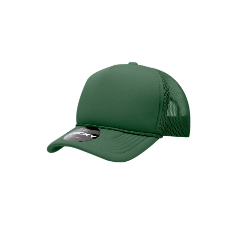 Decky Youth 5 Panel Mid Profile Structured Foam Trucker | Decky 7010 Forest Standard