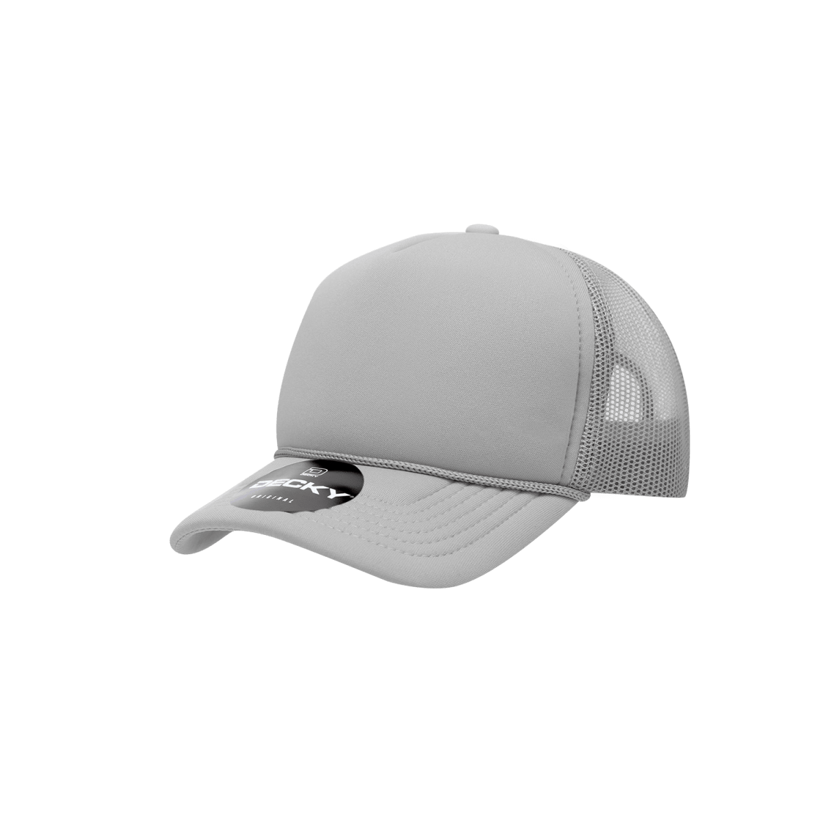 Decky Youth 5 Panel Mid Profile Structured Foam Trucker | Decky 7010 Grey Standard