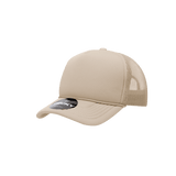 Decky Youth 5 Panel Mid Profile Structured Foam Trucker | Decky 7010 Khaki Standard