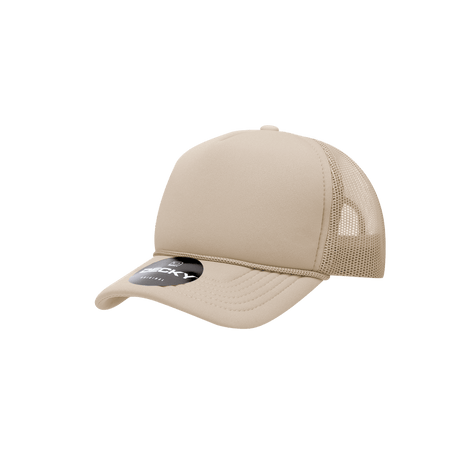 Decky Youth 5 Panel Mid Profile Structured Foam Trucker | Decky 7010 Khaki Standard