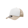 Decky Youth 5 Panel Mid Profile Structured Foam Trucker | Decky 7010 Khaki/White/Khaki Standard