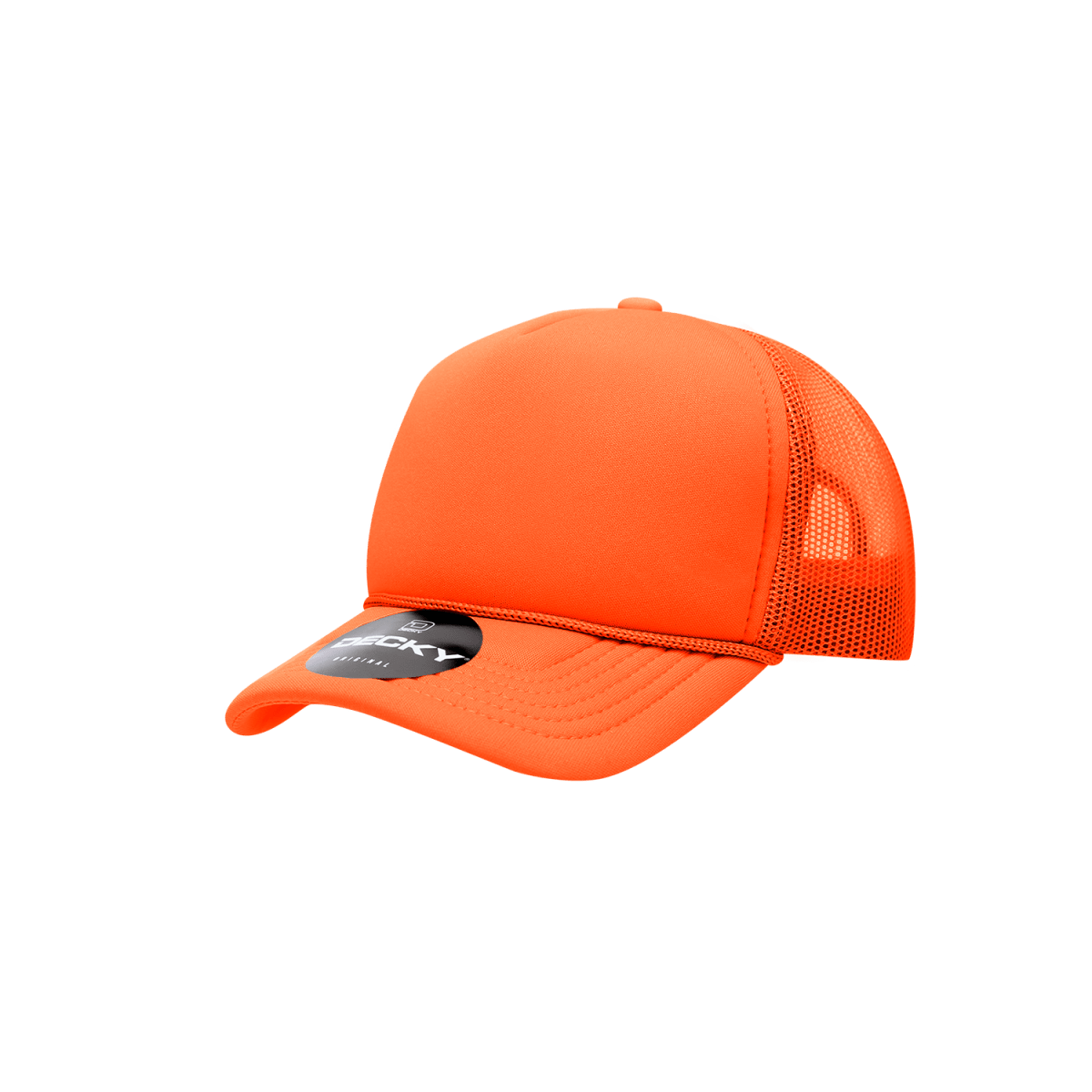 Decky Youth 5 Panel Mid Profile Structured Foam Trucker | Decky 7010 Orange Standard