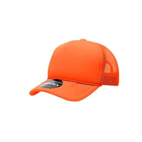 Decky Youth 5 Panel Mid Profile Structured Foam Trucker | Decky 7010 Orange Standard