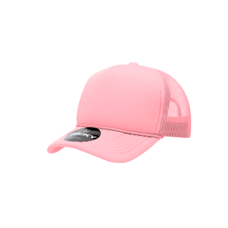 Decky Youth 5 Panel Mid Profile Structured Foam Trucker | Decky 7010 Pink Standard