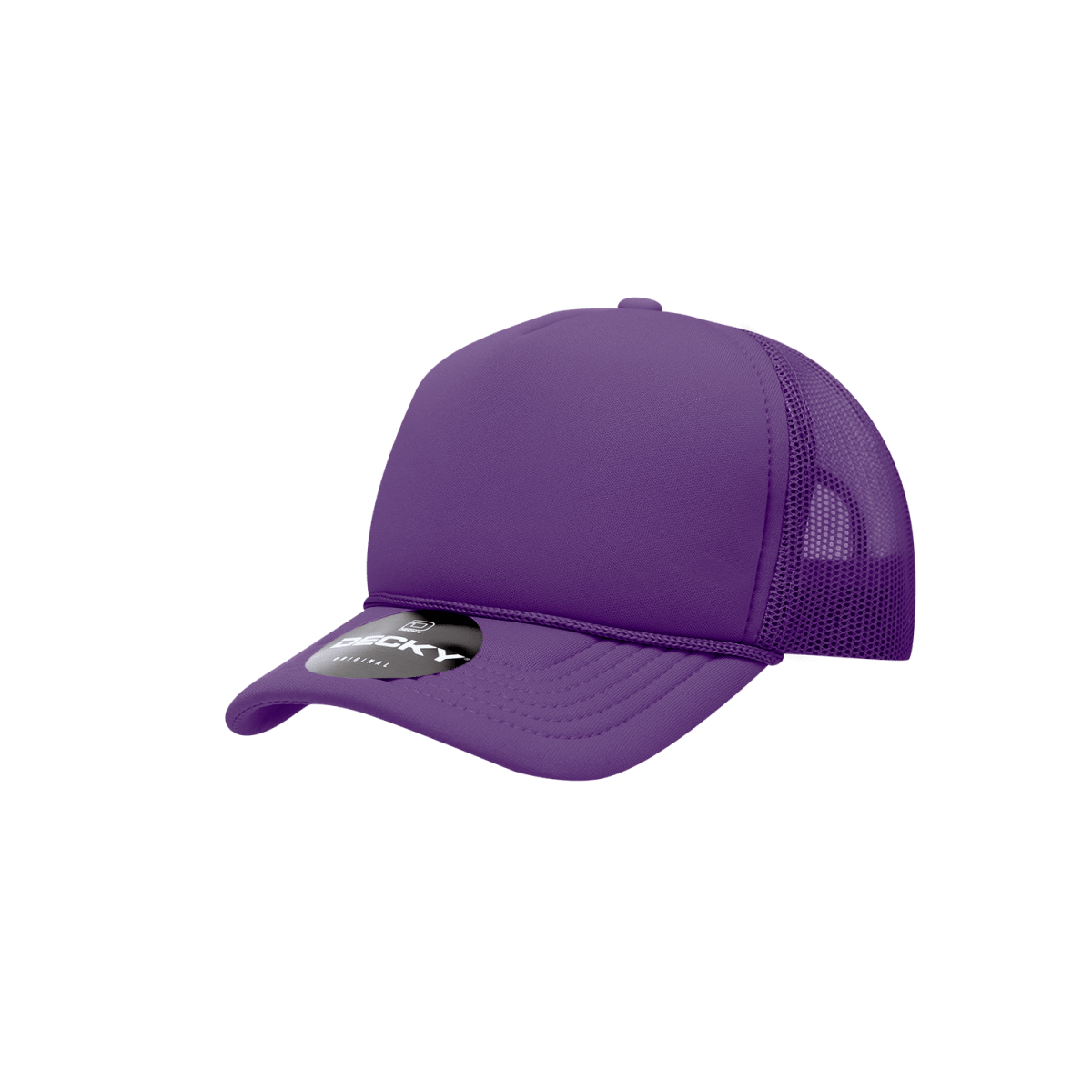 Decky Youth 5 Panel Mid Profile Structured Foam Trucker | Decky 7010 Purple Standard