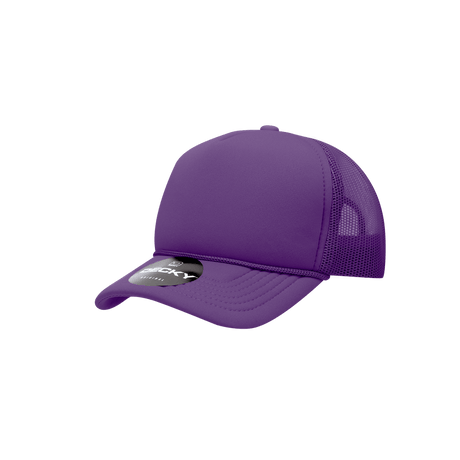 Decky Youth 5 Panel Mid Profile Structured Foam Trucker | Decky 7010 Purple Standard