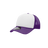 Decky Youth 5 Panel Mid Profile Structured Foam Trucker | Decky 7010 Purple/White/Purple Standard
