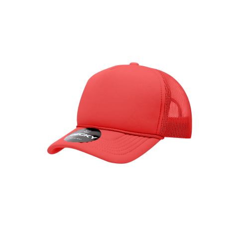 Decky Youth 5 Panel Mid Profile Structured Foam Trucker | Decky 7010 Red Standard