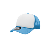 Decky Youth 5 Panel Mid Profile Structured Foam Trucker | Decky 7010 Sky/White/Sky Standard