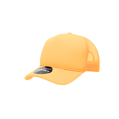 Decky Youth 5 Panel Mid Profile Structured Foam Trucker | Decky 7010 Yellow Standard
