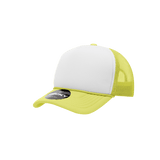 Decky Youth 5 Panel Mid Profile Structured Foam Trucker | Decky 7010 Yellow/White/Yellow Standard