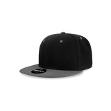 Decky Youth 6 Panel High Profile Structured Acrylic/Polyester Snapback | Decky 7011 Black/Charcoal OSFM