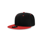 Decky Youth 6 Panel High Profile Structured Acrylic/Polyester Snapback | Decky 7011 Black/Red OSFM