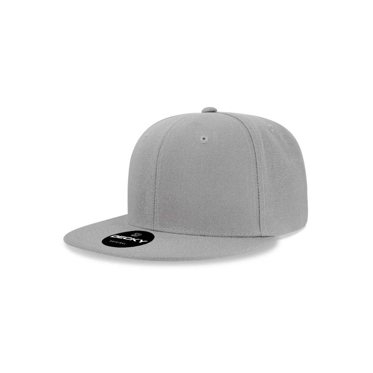 Decky Youth 6 Panel High Profile Structured Acrylic/Polyester Snapback | Decky 7011 Grey OSFM