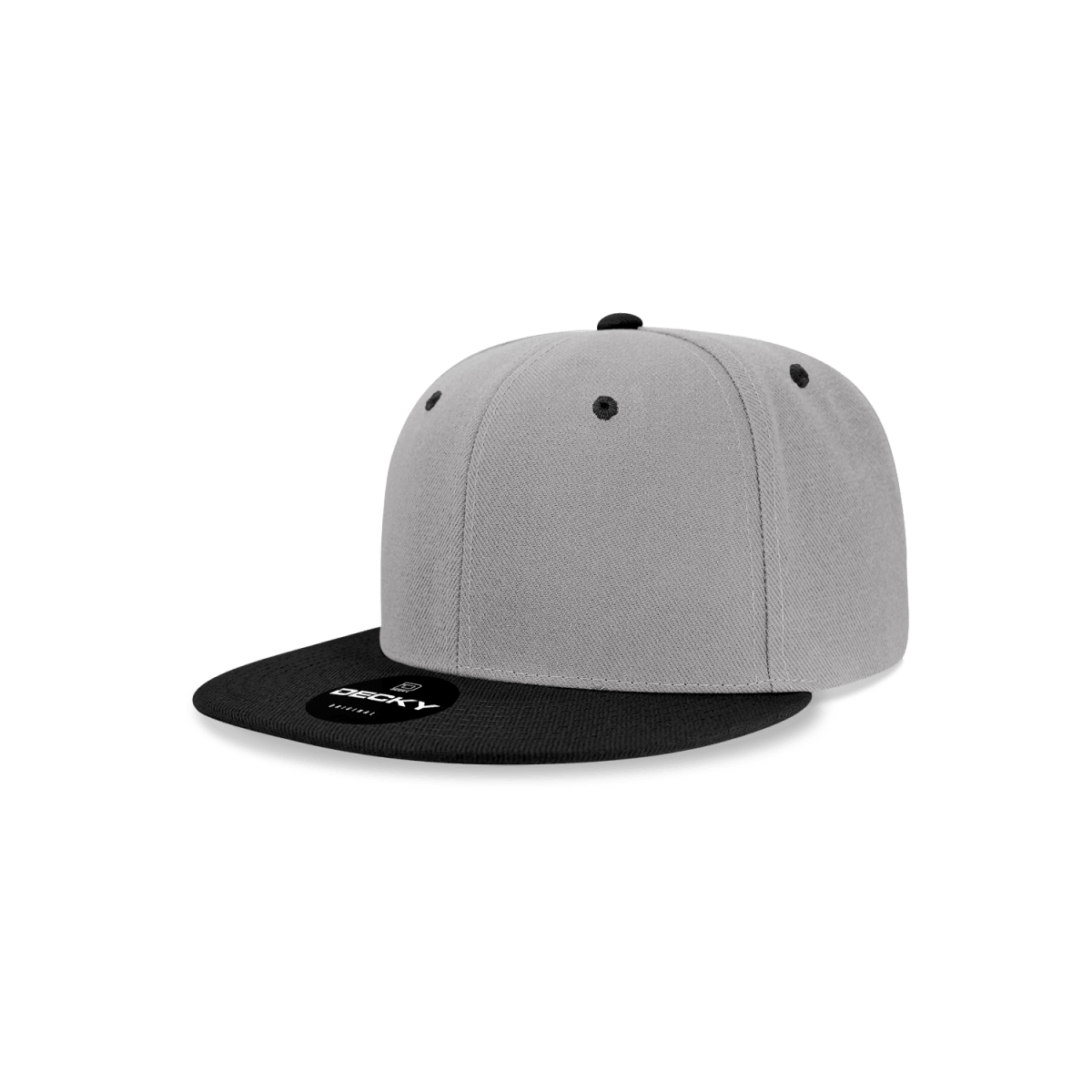 Decky Youth 6 Panel High Profile Structured Acrylic/Polyester Snapback | Decky 7011 Grey/Black OSFM