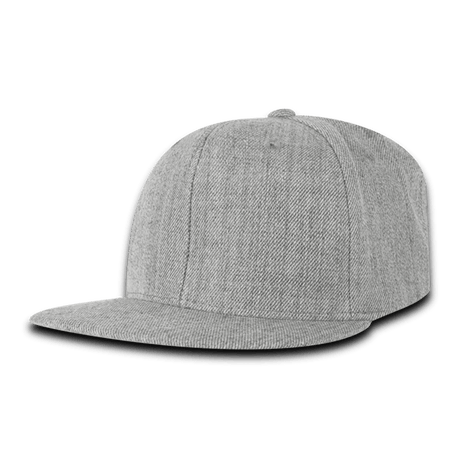 Decky Youth 6 Panel High Profile Structured Acrylic/Polyester Snapback | Decky 7011 Heather Grey OSFM