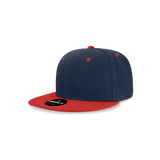 Decky Youth 6 Panel High Profile Structured Acrylic/Polyester Snapback | Decky 7011 Navy/Red OSFM