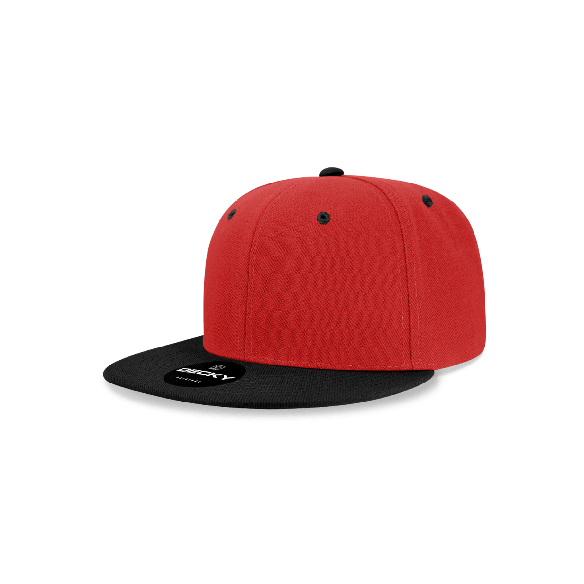 Decky Youth 6 Panel High Profile Structured Acrylic/Polyester Snapback | Decky 7011 Red/Black OSFM