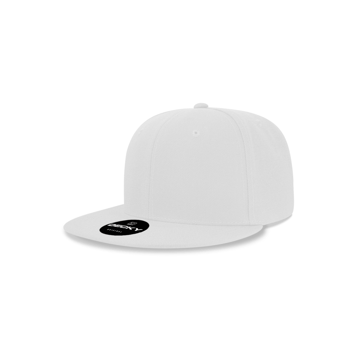 Decky Youth 6 Panel High Profile Structured Acrylic/Polyester Snapback | Decky 7011 White OSFM
