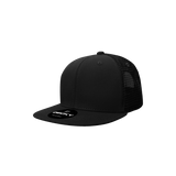 Decky Youth 6 Panel High Profile Structured Cotton Trucker | Decky 5010 Black Standard