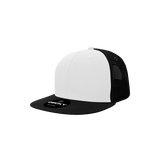 Decky Youth 6 Panel High Profile Structured Cotton Trucker | Decky 5010 Black/White/Black Standard