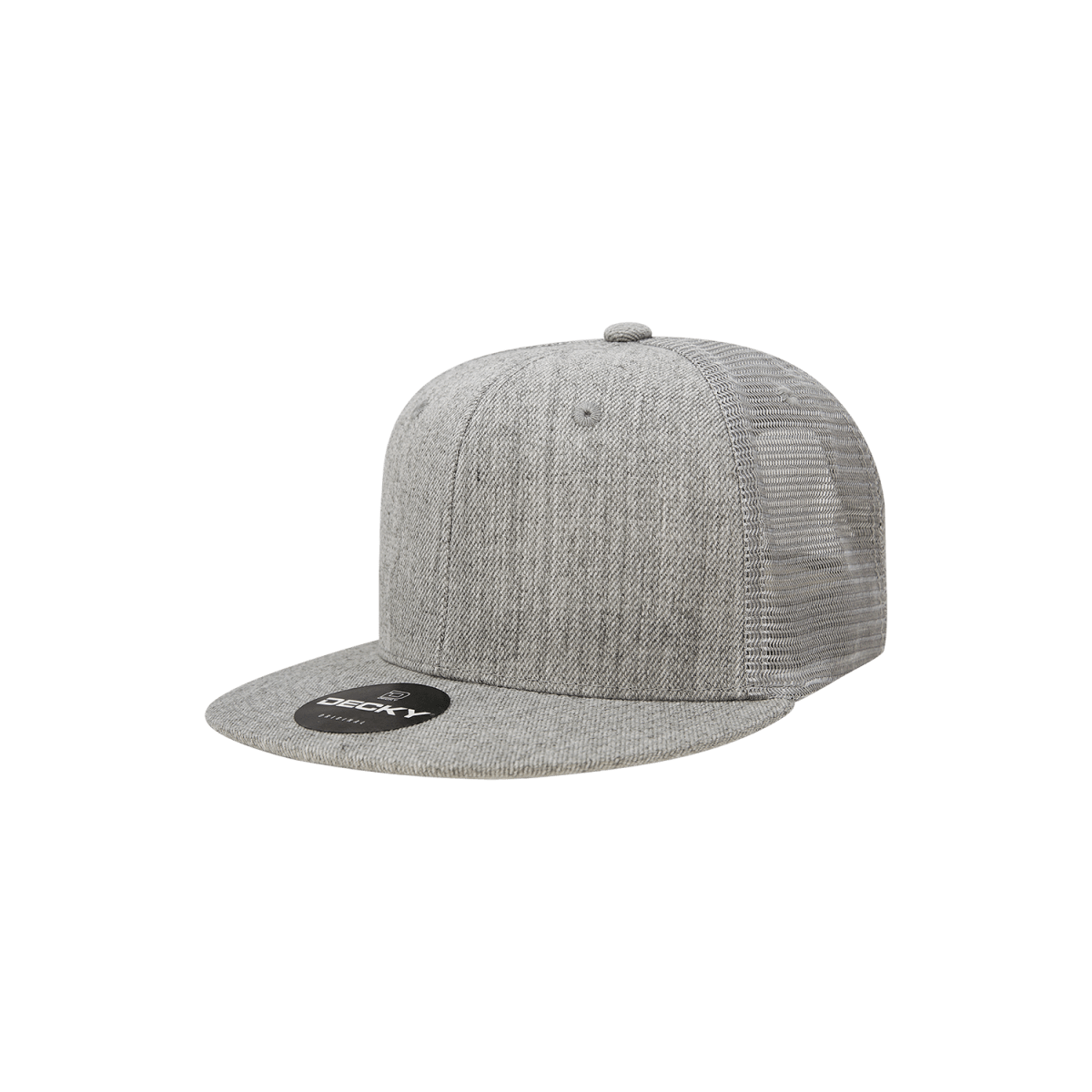 Decky Youth 6 Panel High Profile Structured Cotton Trucker | Decky 5010 Heather Grey Standard