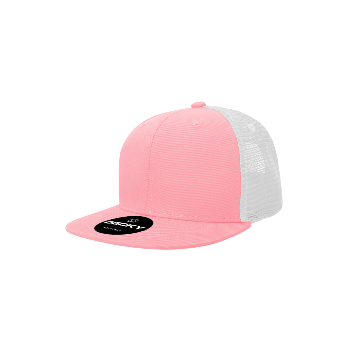Decky Youth 6 Panel High Profile Structured Cotton Trucker | Decky 5010 Pink/White Standard
