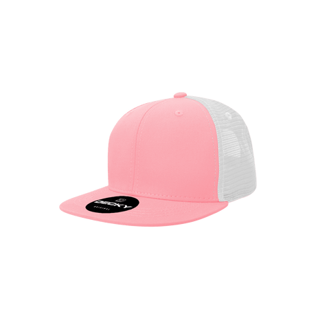 Decky Youth 6 Panel High Profile Structured Cotton Trucker | Decky 5010 Pink/White Standard