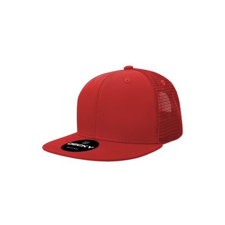 Decky Youth 6 Panel High Profile Structured Cotton Trucker | Decky 5010 Red Standard