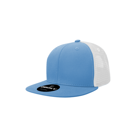 Decky Youth 6 Panel High Profile Structured Cotton Trucker | Decky 5010 Sky/White Standard