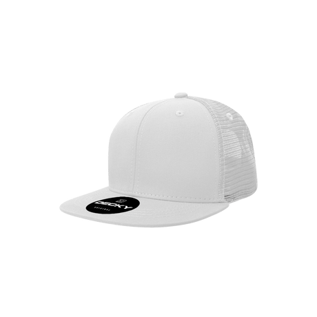 Decky Youth 6 Panel High Profile Structured Cotton Trucker | Decky 5010 White OSFM