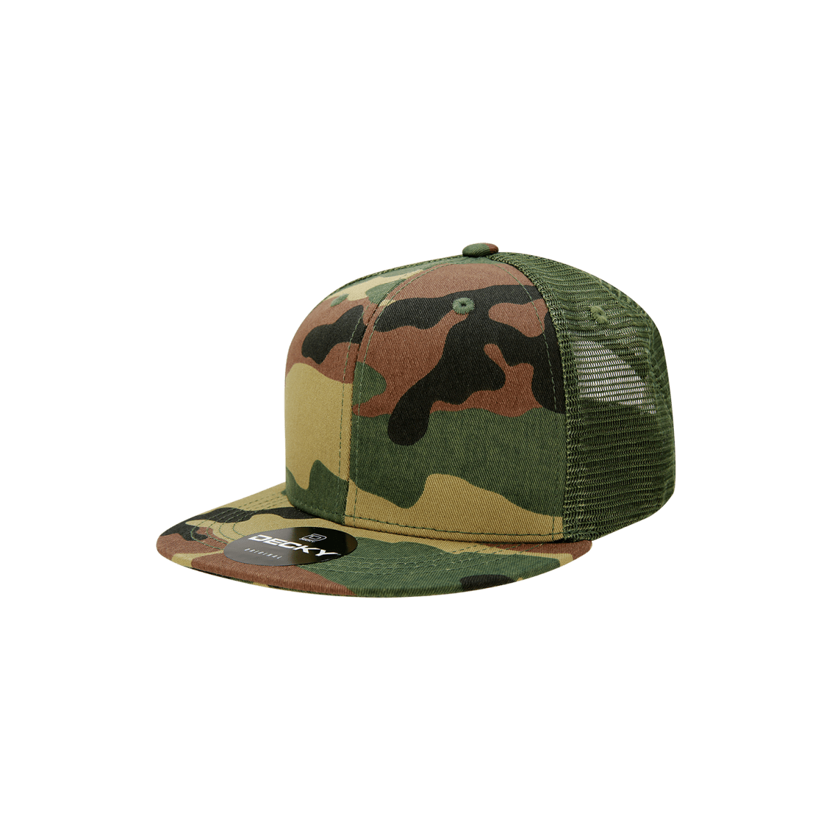 Decky Youth 6 Panel High Profile Structured Cotton Trucker | Decky 5010 Woodland Standard