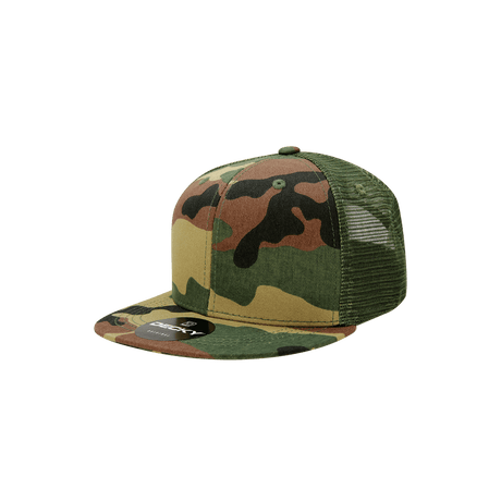 Decky Youth 6 Panel High Profile Structured Cotton Trucker | Decky 5010 Woodland Standard
