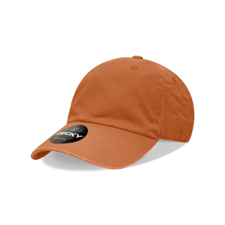 Decky Youth 6 Panel Low Profile Relaxed Cotton Cap | Decky 7005 Burnt Orange OSFM Hats