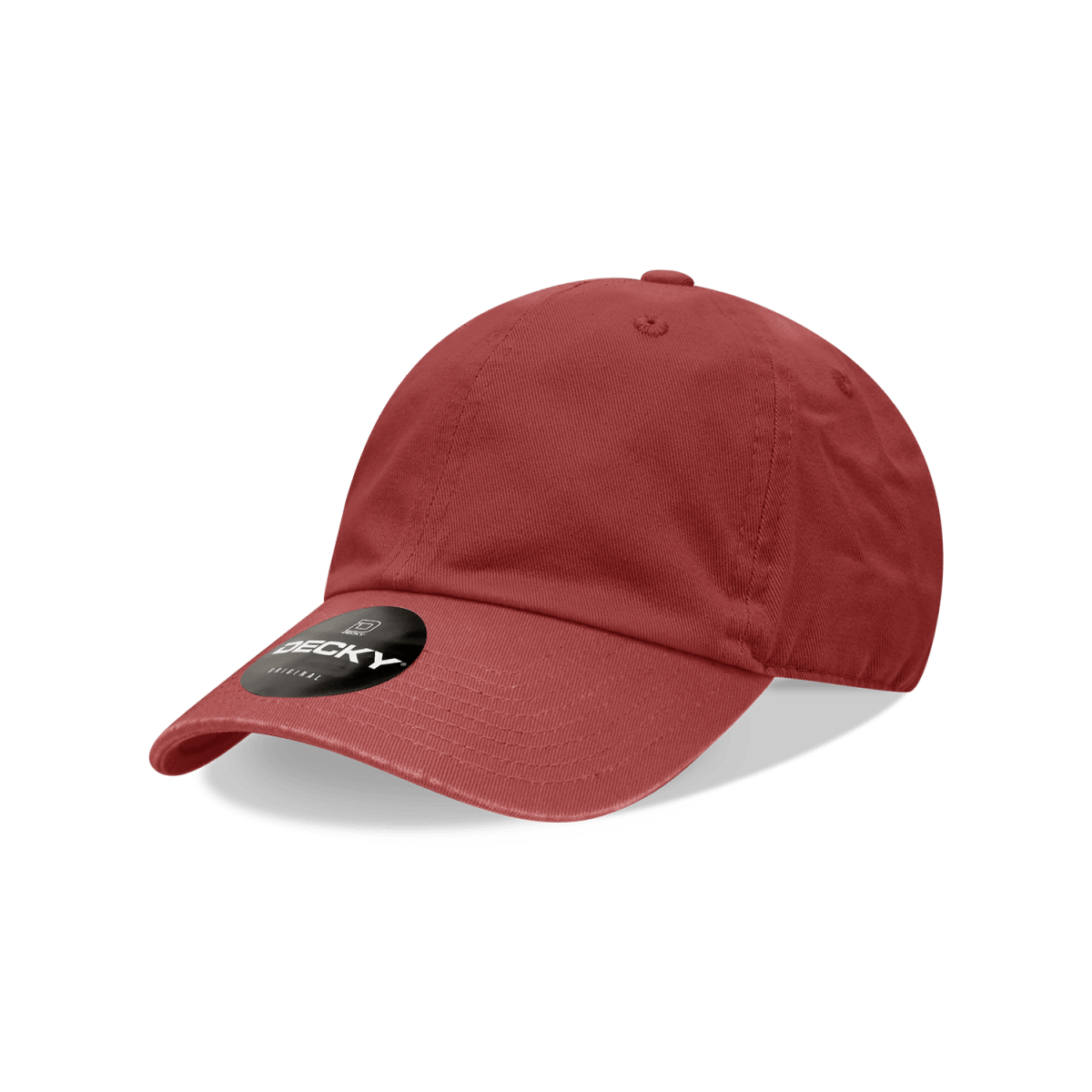 Decky Youth 6 Panel Low Profile Relaxed Cotton Cap | Decky 7005 Cardinal OSFM Hats